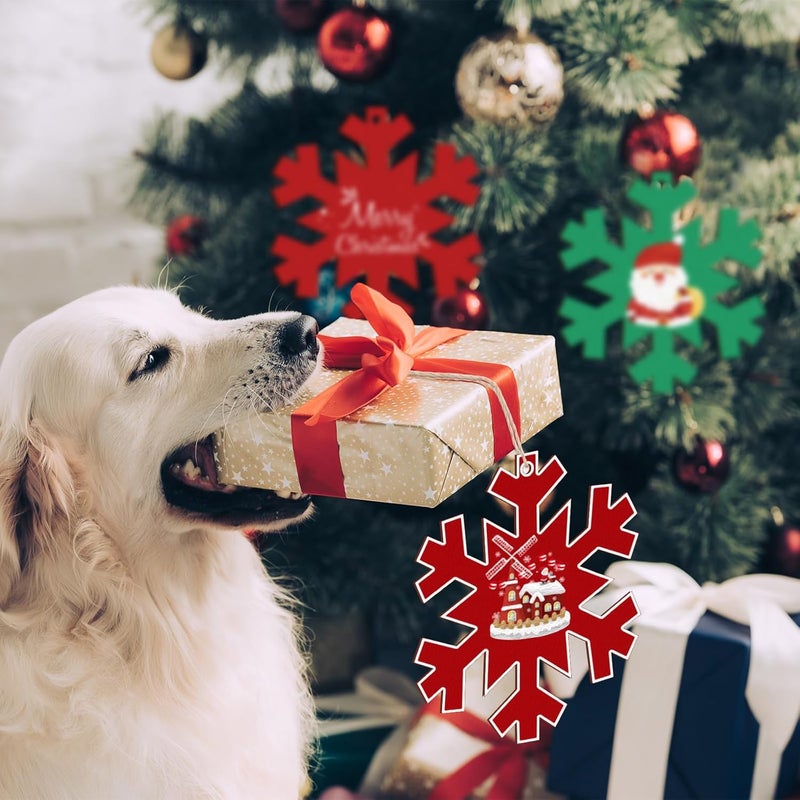 Sophena Large Size 7 inch Wooden Christmas Ornaments to Paint 10PCS, DIY Blank Snowflake Cutouts Unfinished Wood Ornament for Crafts Hanging Christmas Decorations, Wood Discs Ornament for Home Winter - Image 5